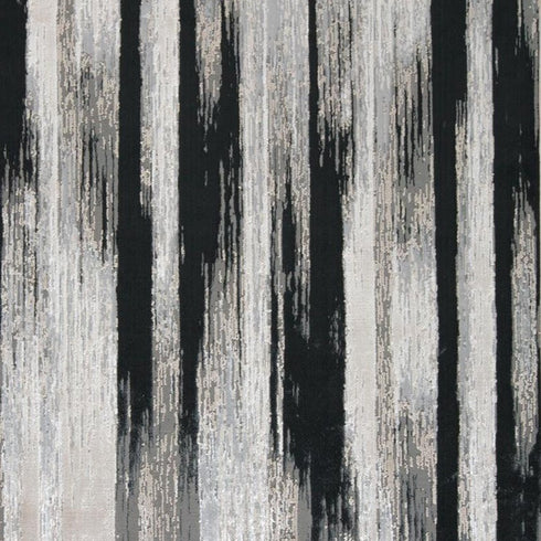 4' X 6' Black Silver and Gray Abstract Power Loom Area Rug